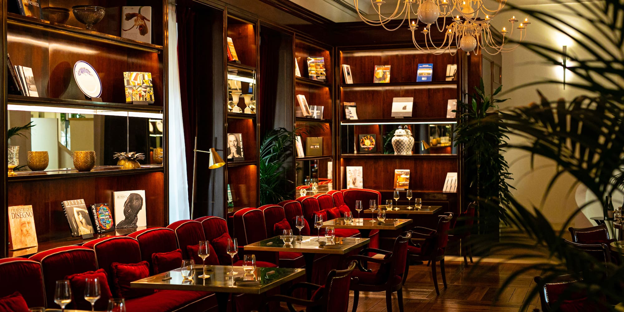 a room with tables and chairs