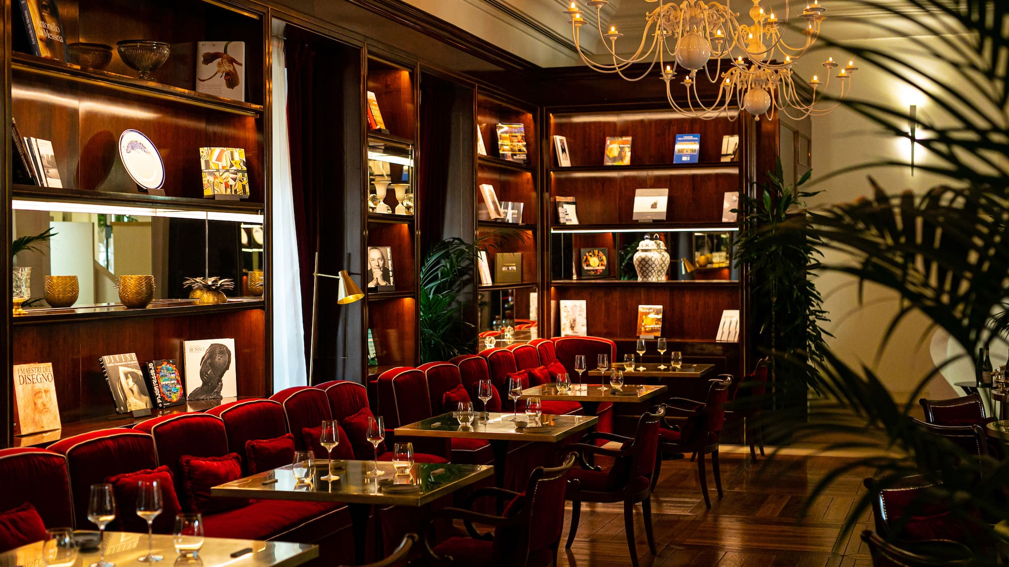 a room with tables and chairs