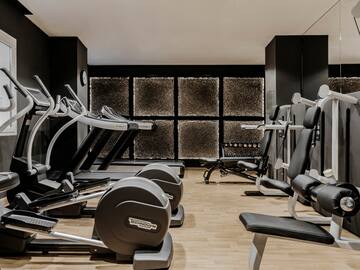 a room with exercise equipment