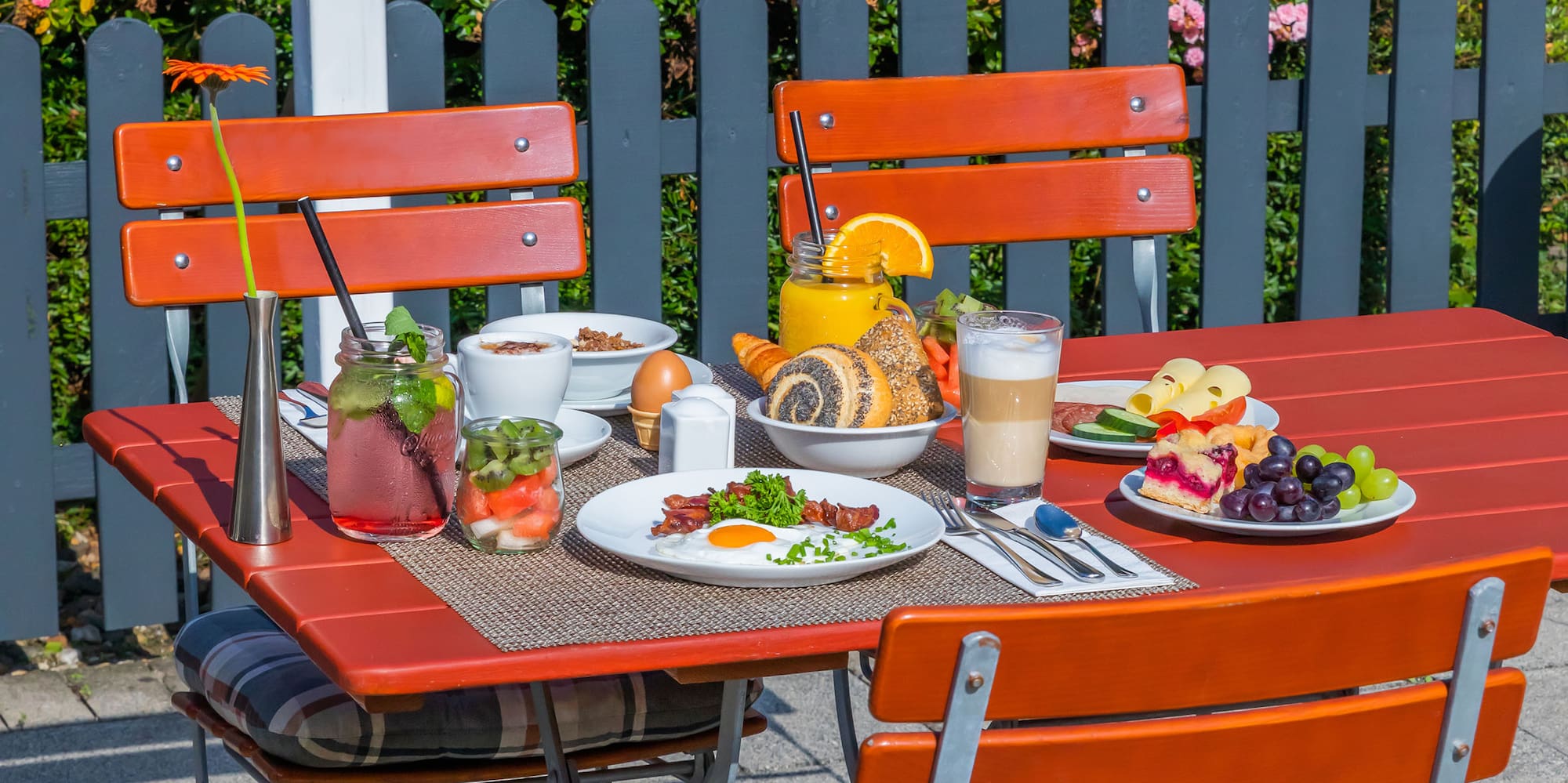 a table with food on it