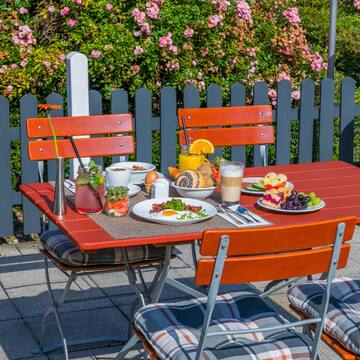 a table with food on it