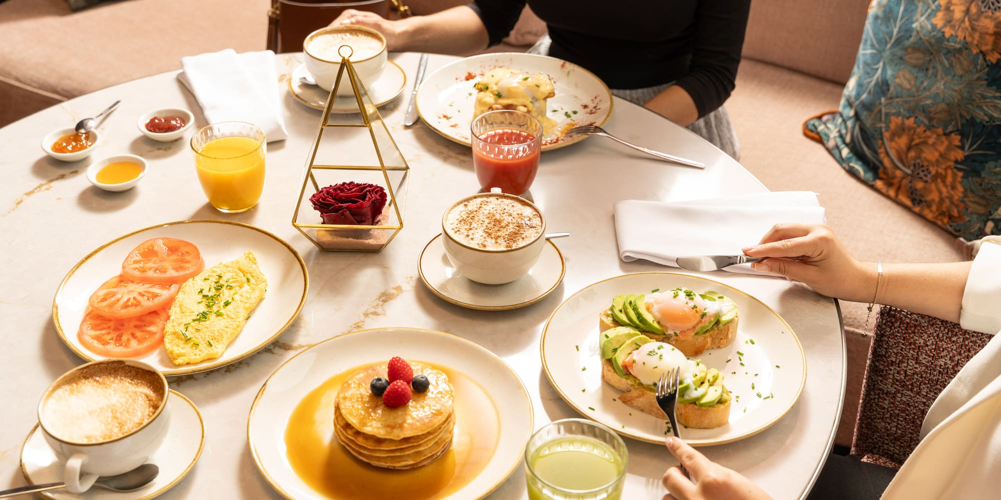 a table with food on it