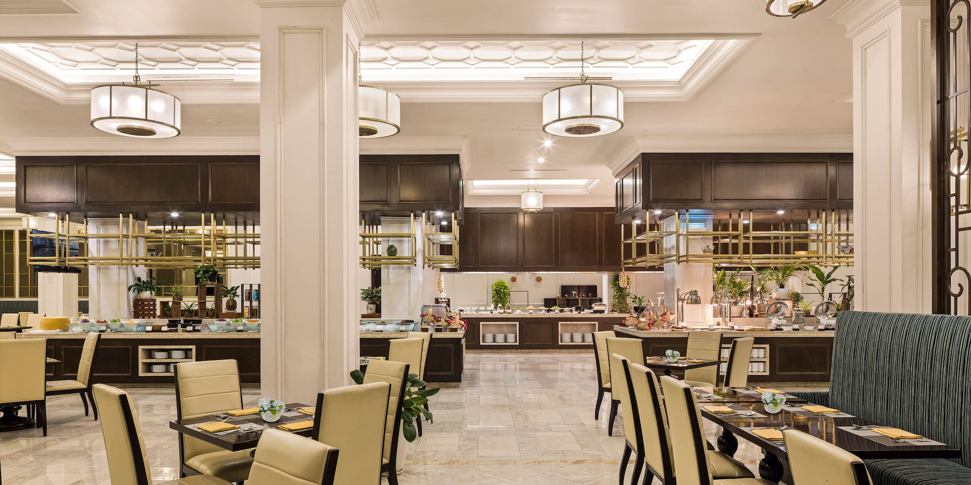 a restaurant with tables and chairs