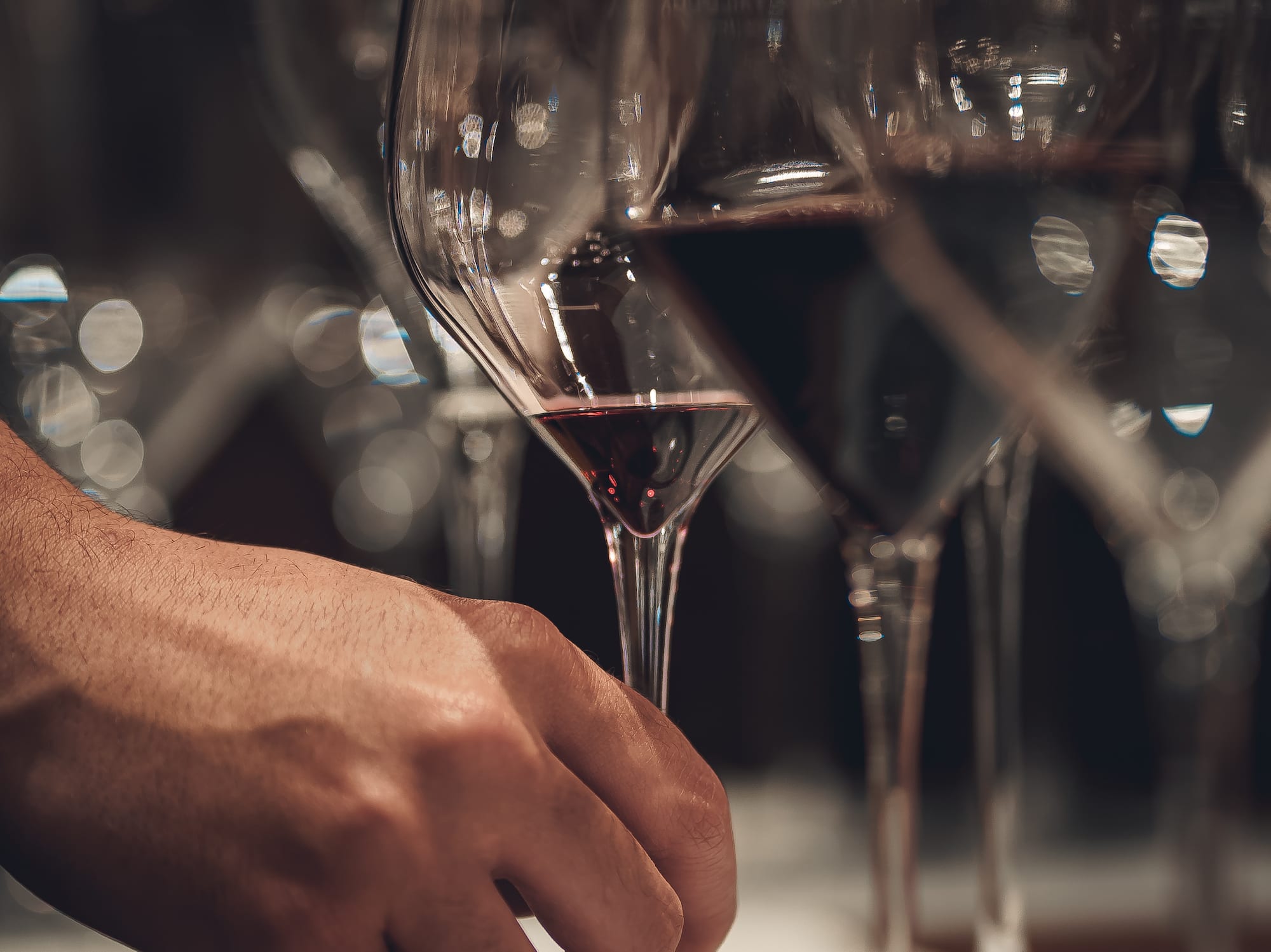 a hand holding a wine glass