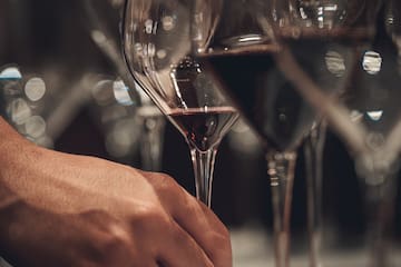 a hand holding a wine glass