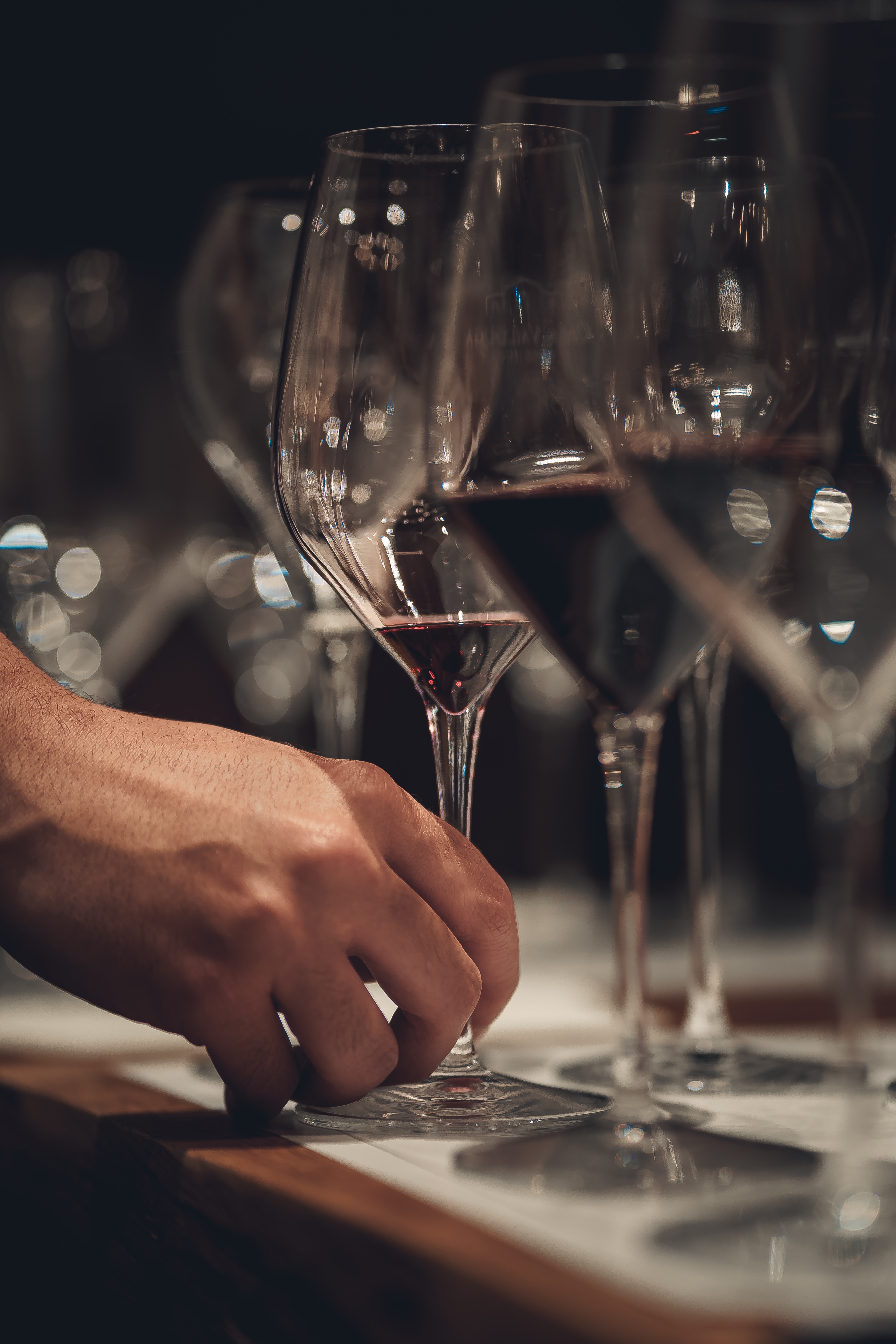 a hand holding a wine glass