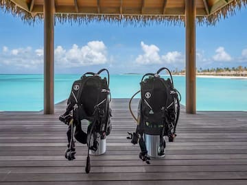 scuba diving gear on a deck