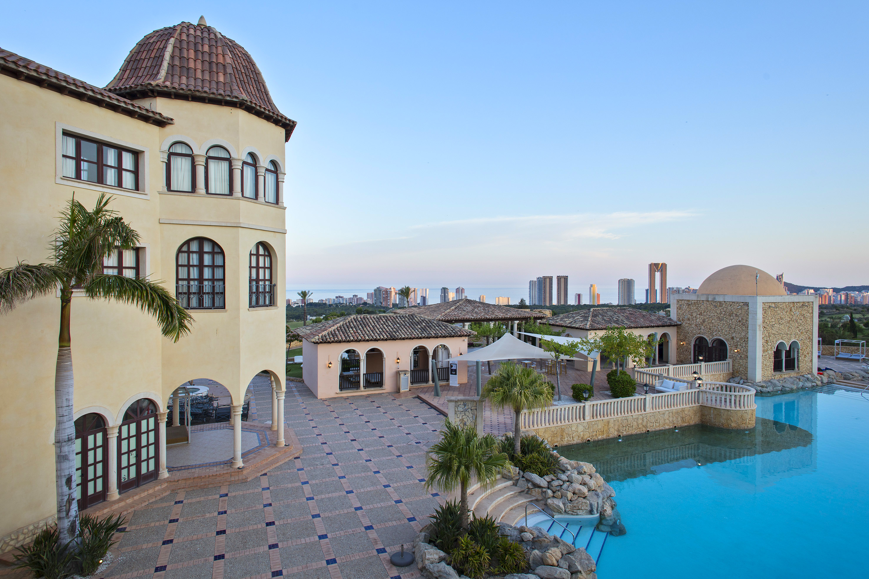 a pool in a building
