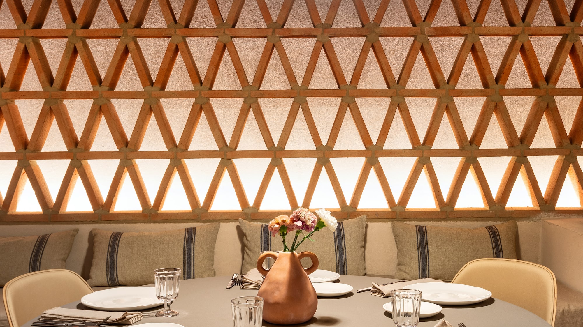 a table set for a dinner