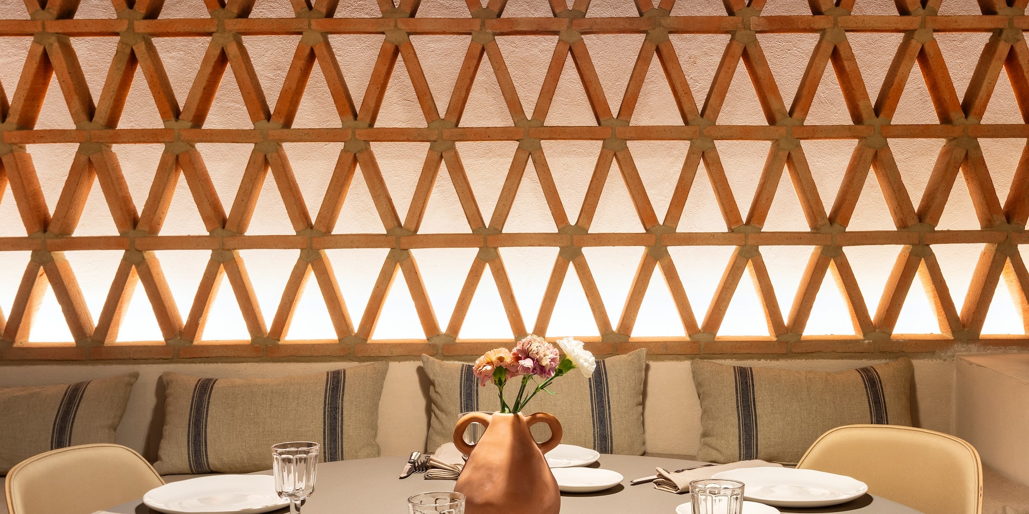 a table set for a dinner