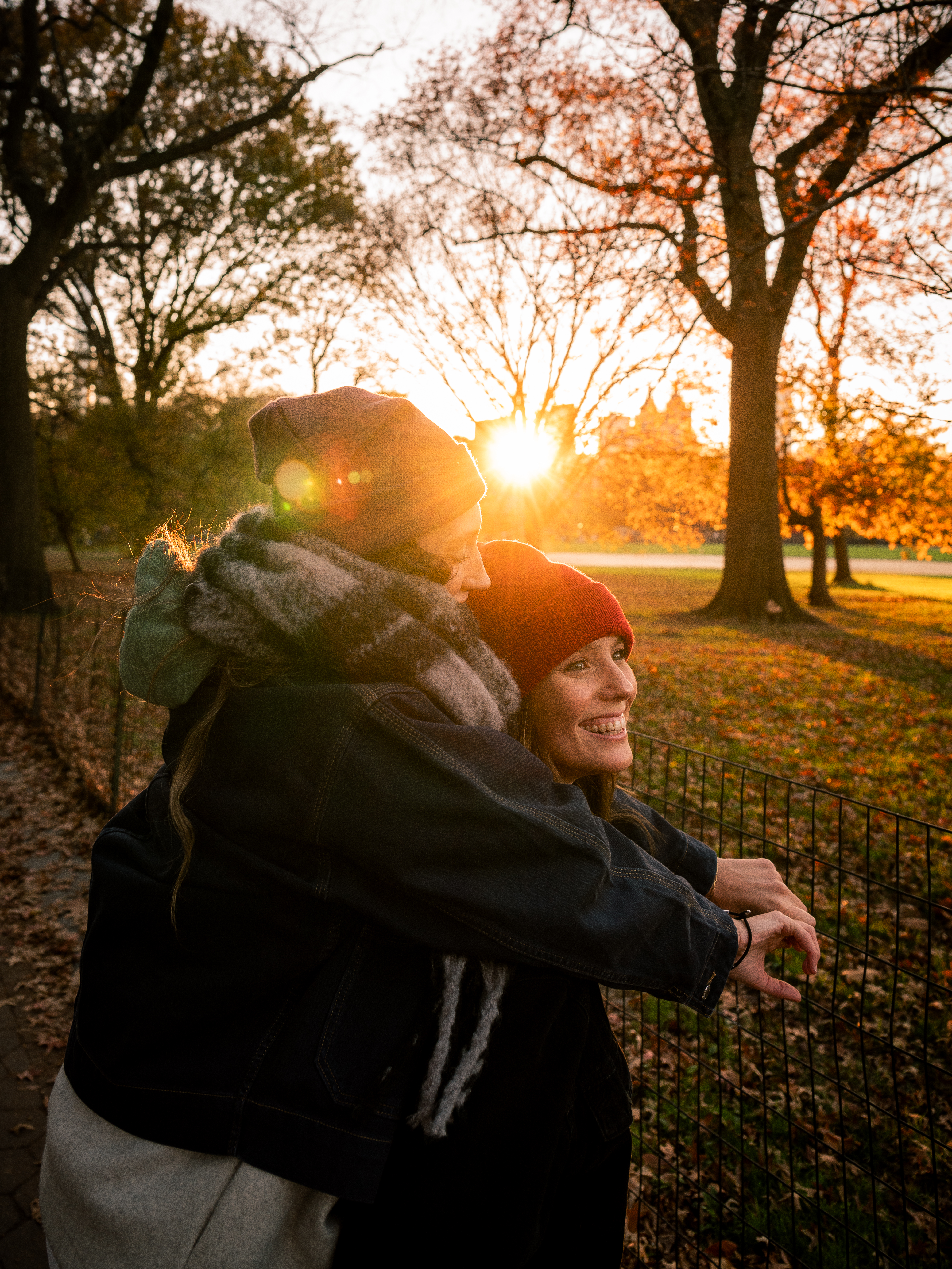 a woman hugging another woman
