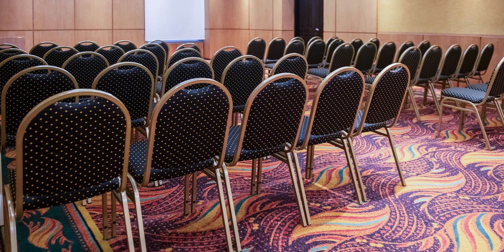 a group of chairs in a room