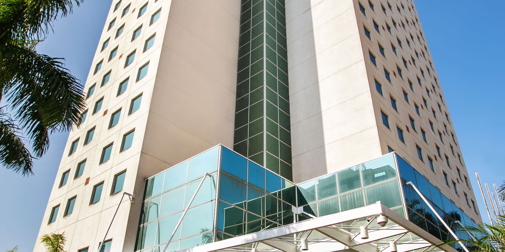 a tall building with a sign