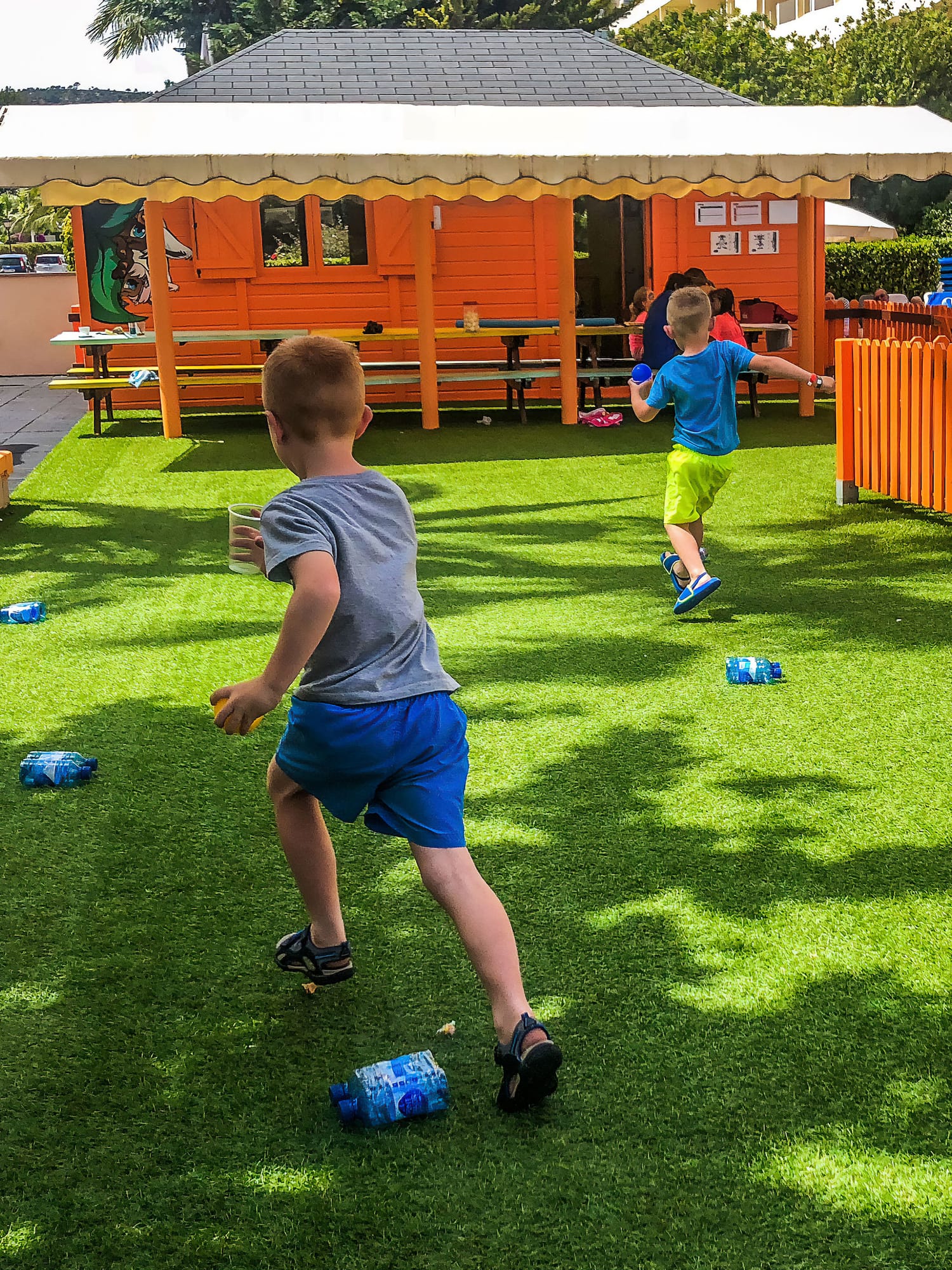 a group of kids playing in a playground