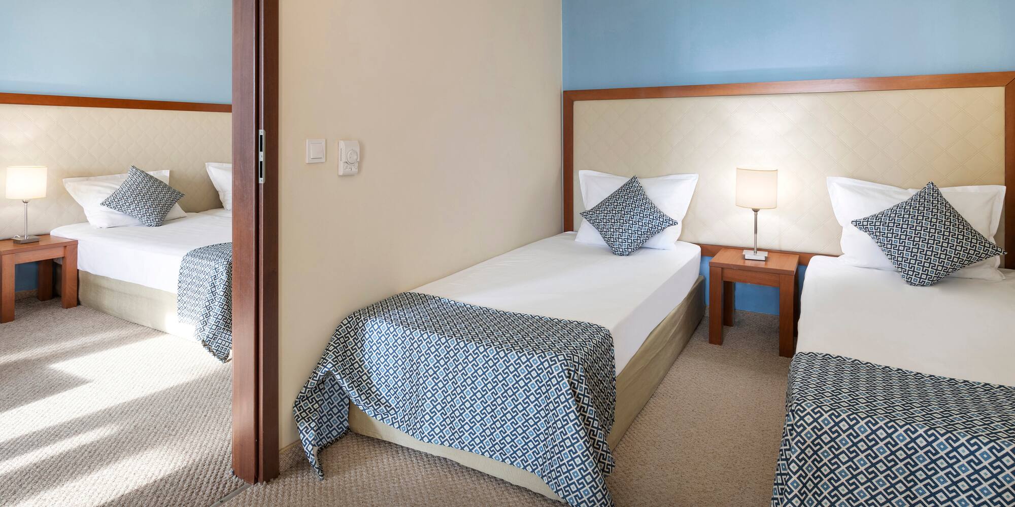 a room with two beds