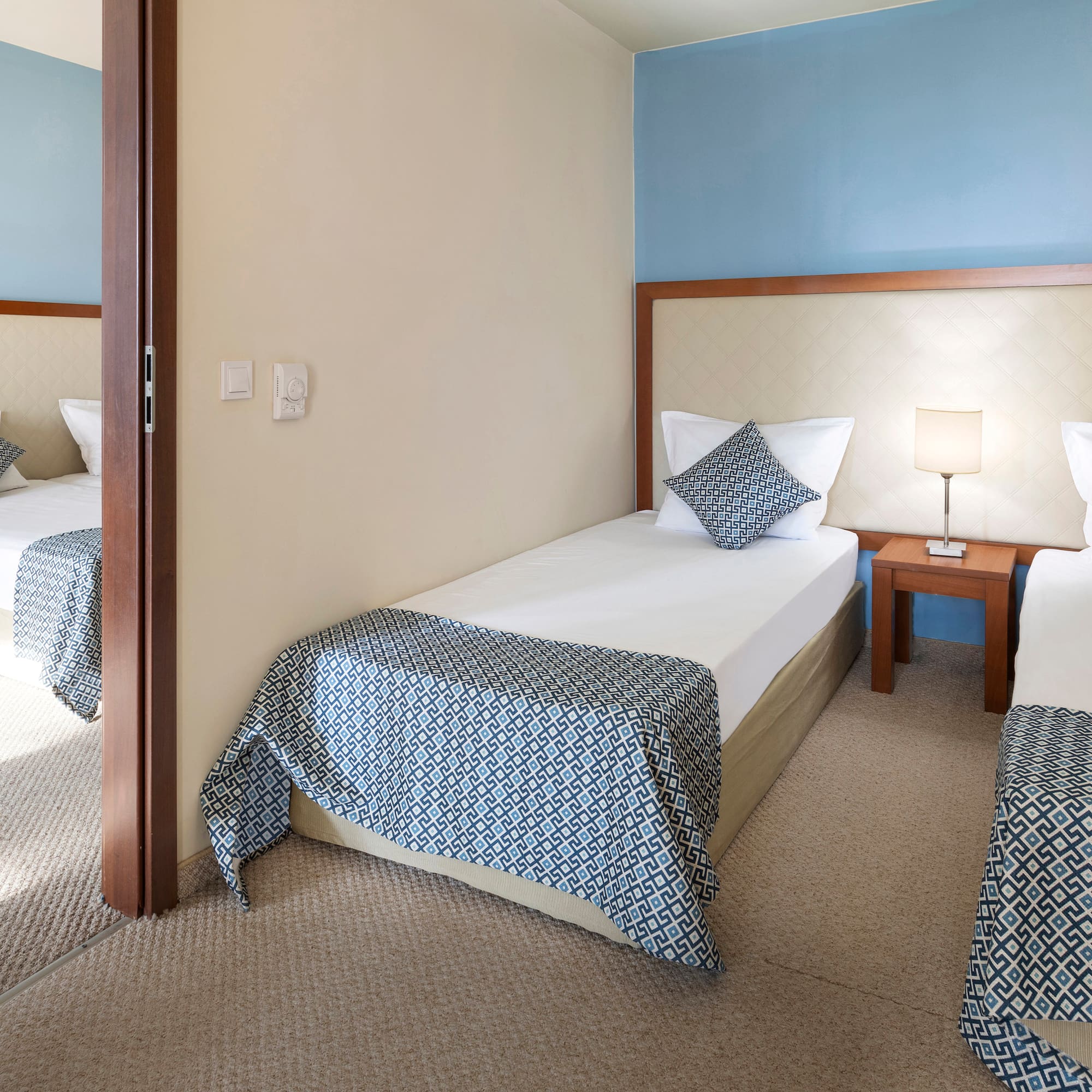 a room with two beds