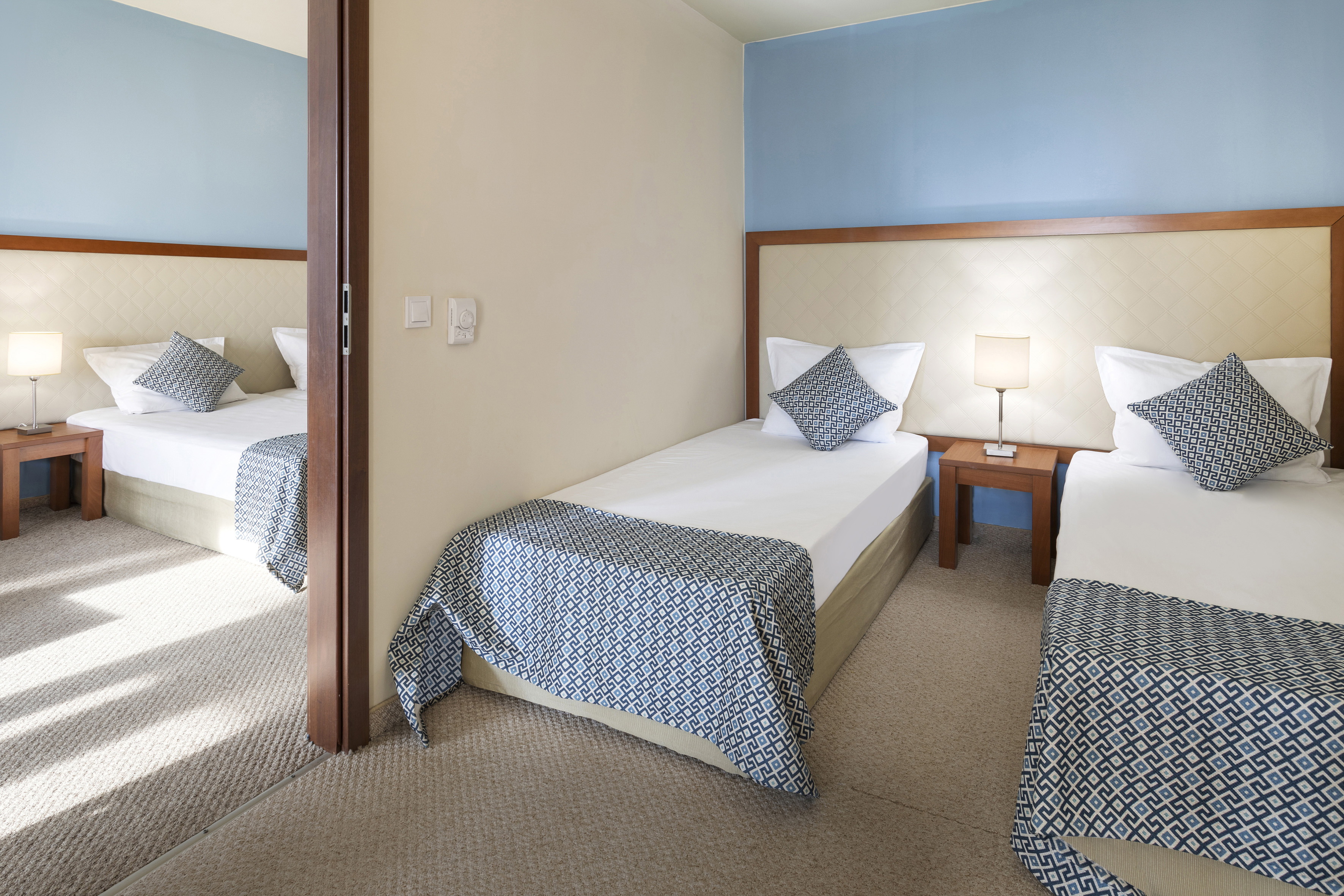 a room with two beds