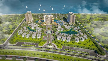 a aerial view of a city