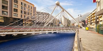 a bridge over a river