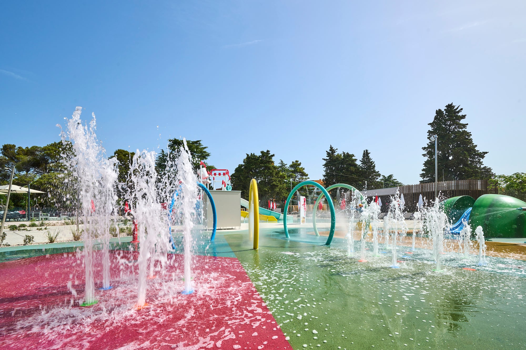 water fountains in a park