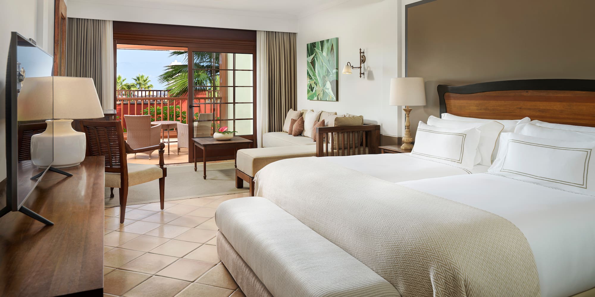 a room with a bed and a table