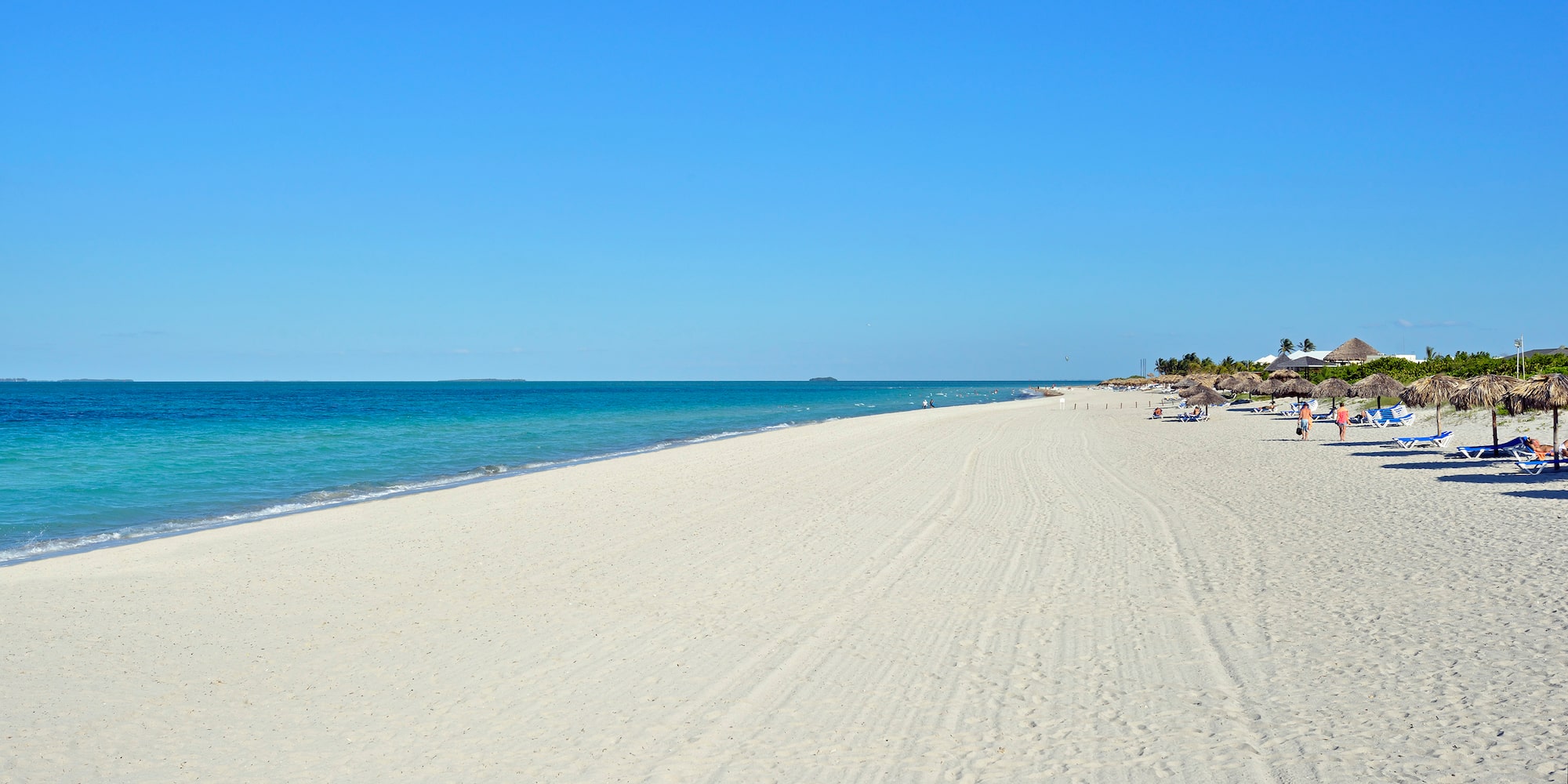 a beach with people on it