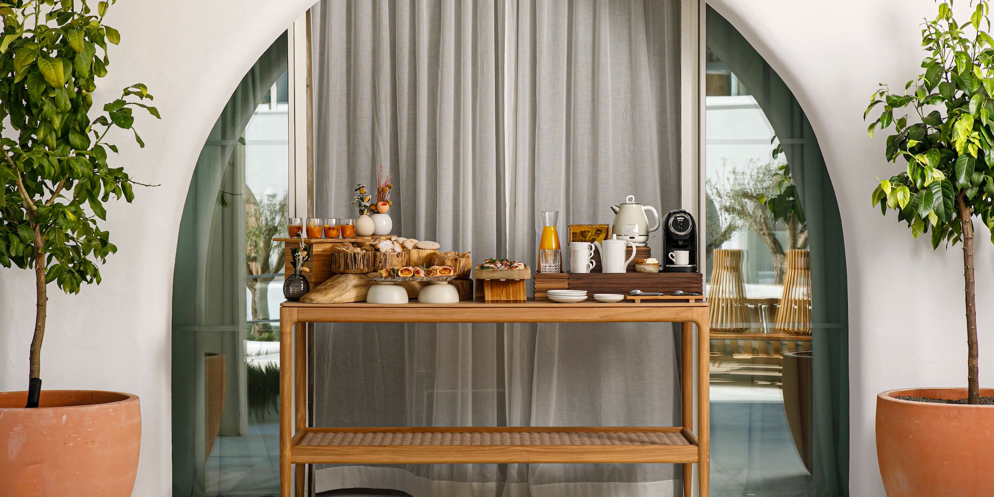 a table with food on it