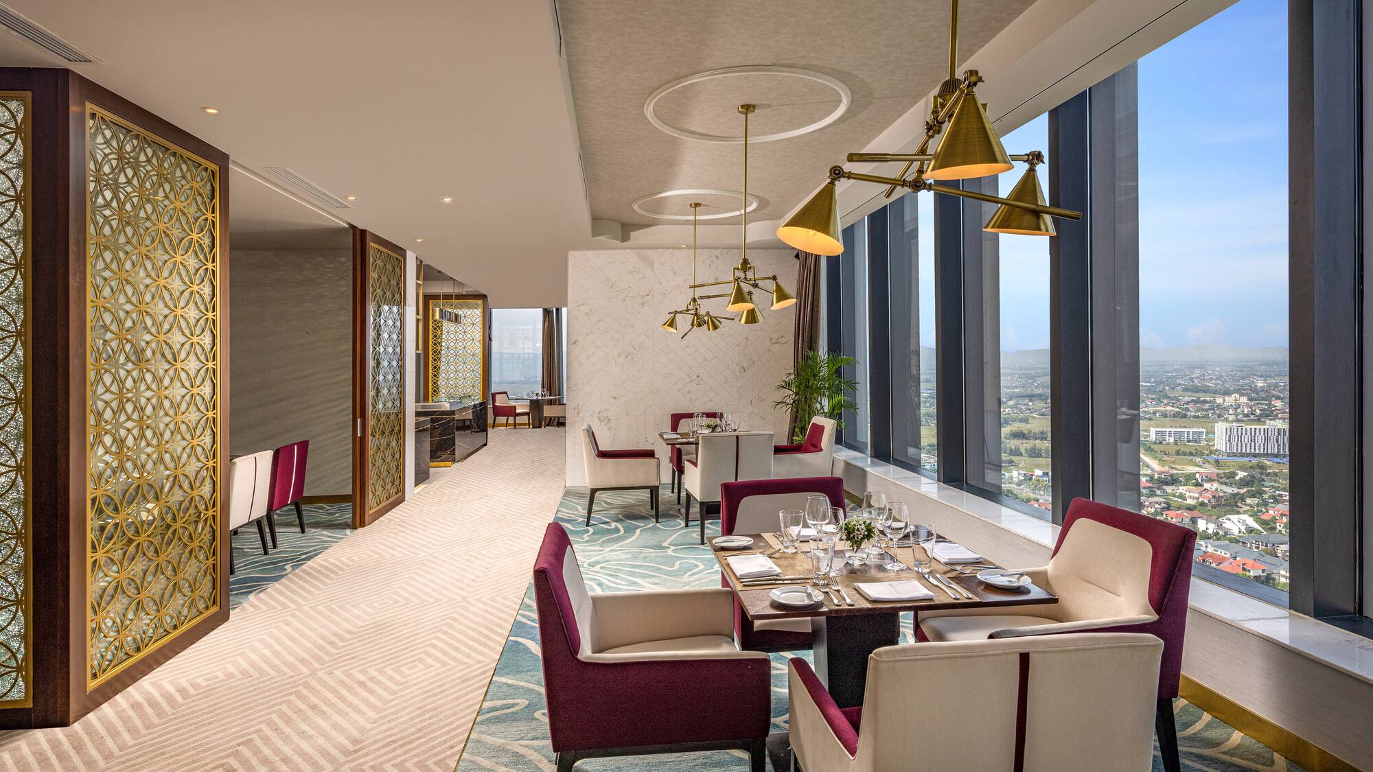 a restaurant with tables and chairs