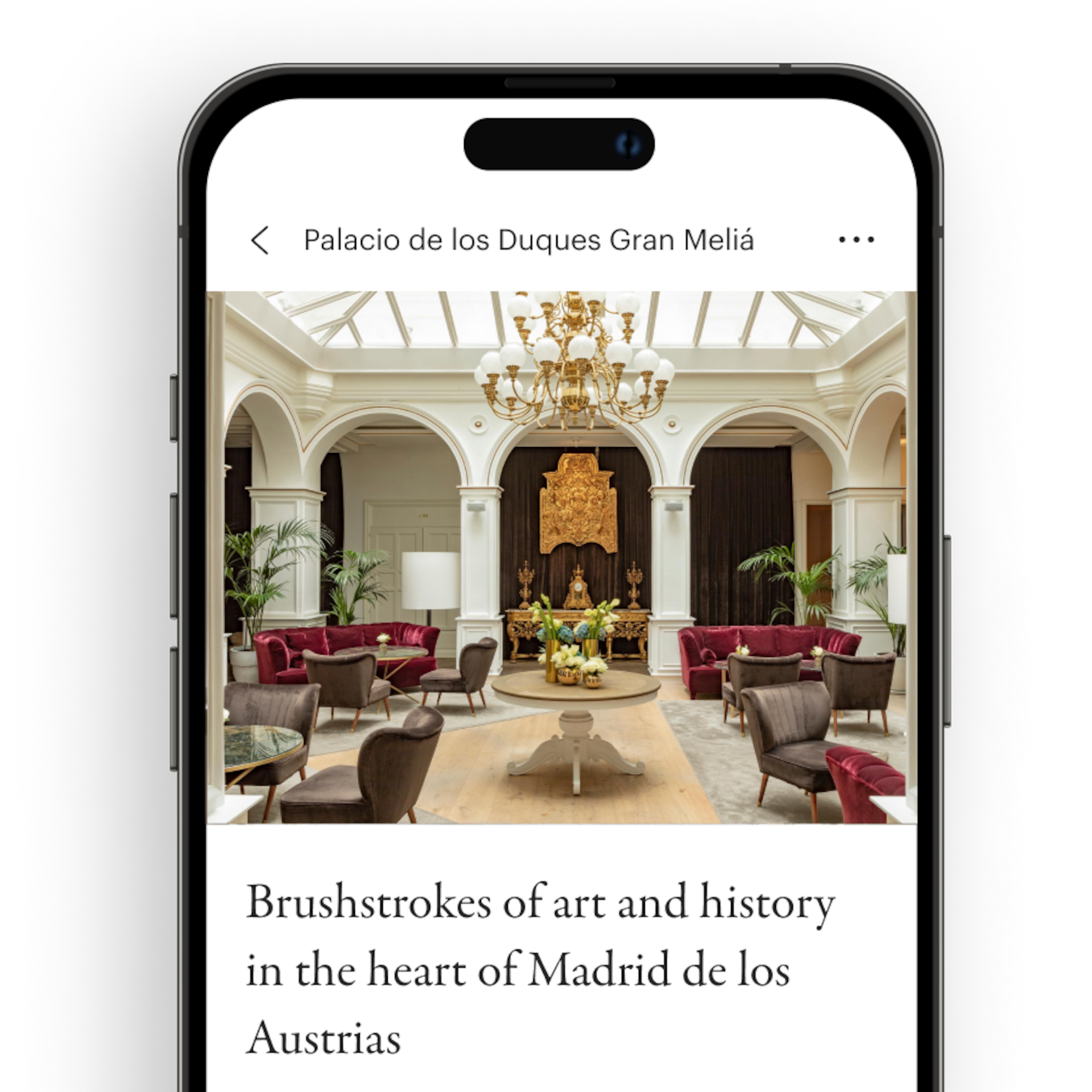 a cellphone with a picture of a room