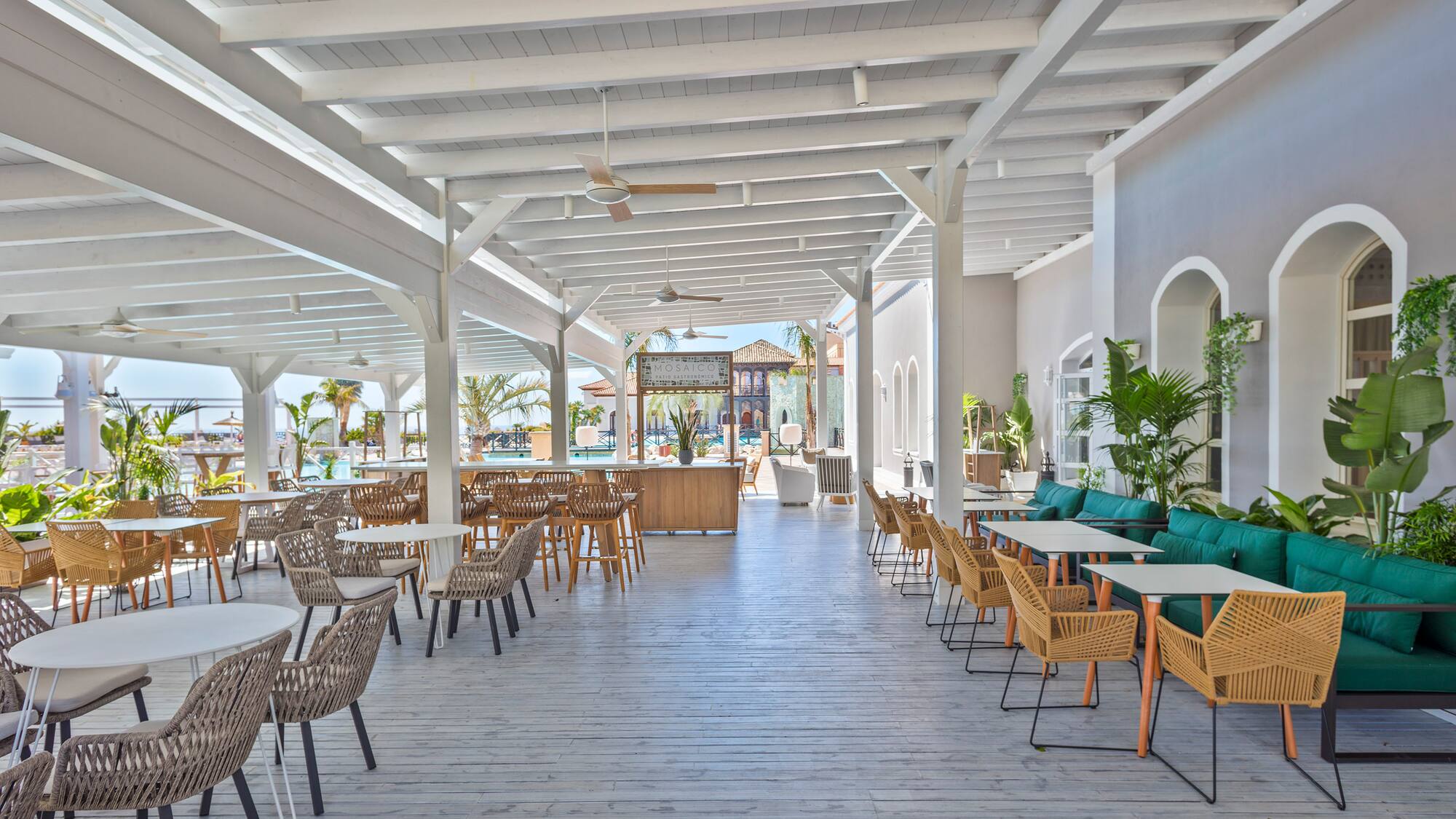 a restaurant with tables and chairs