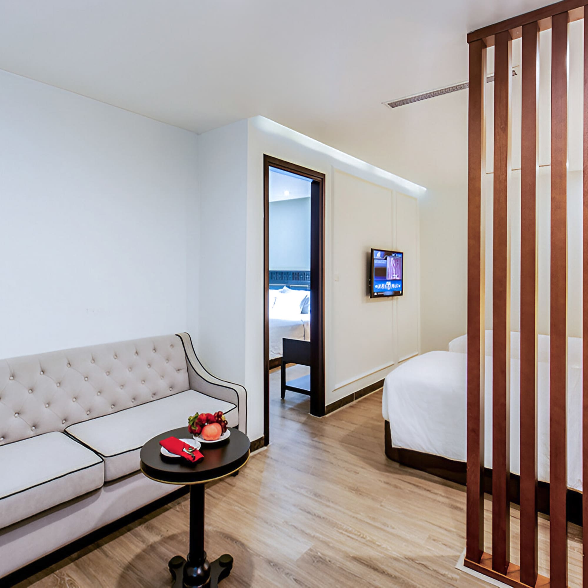 a room with a bed and a couch