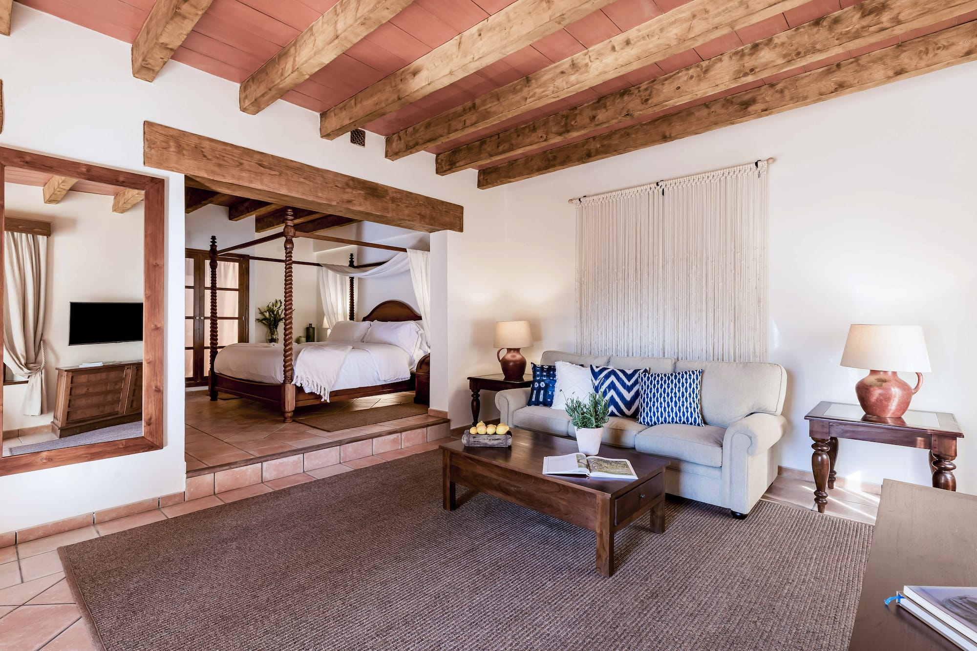 a room with a bed and a couch