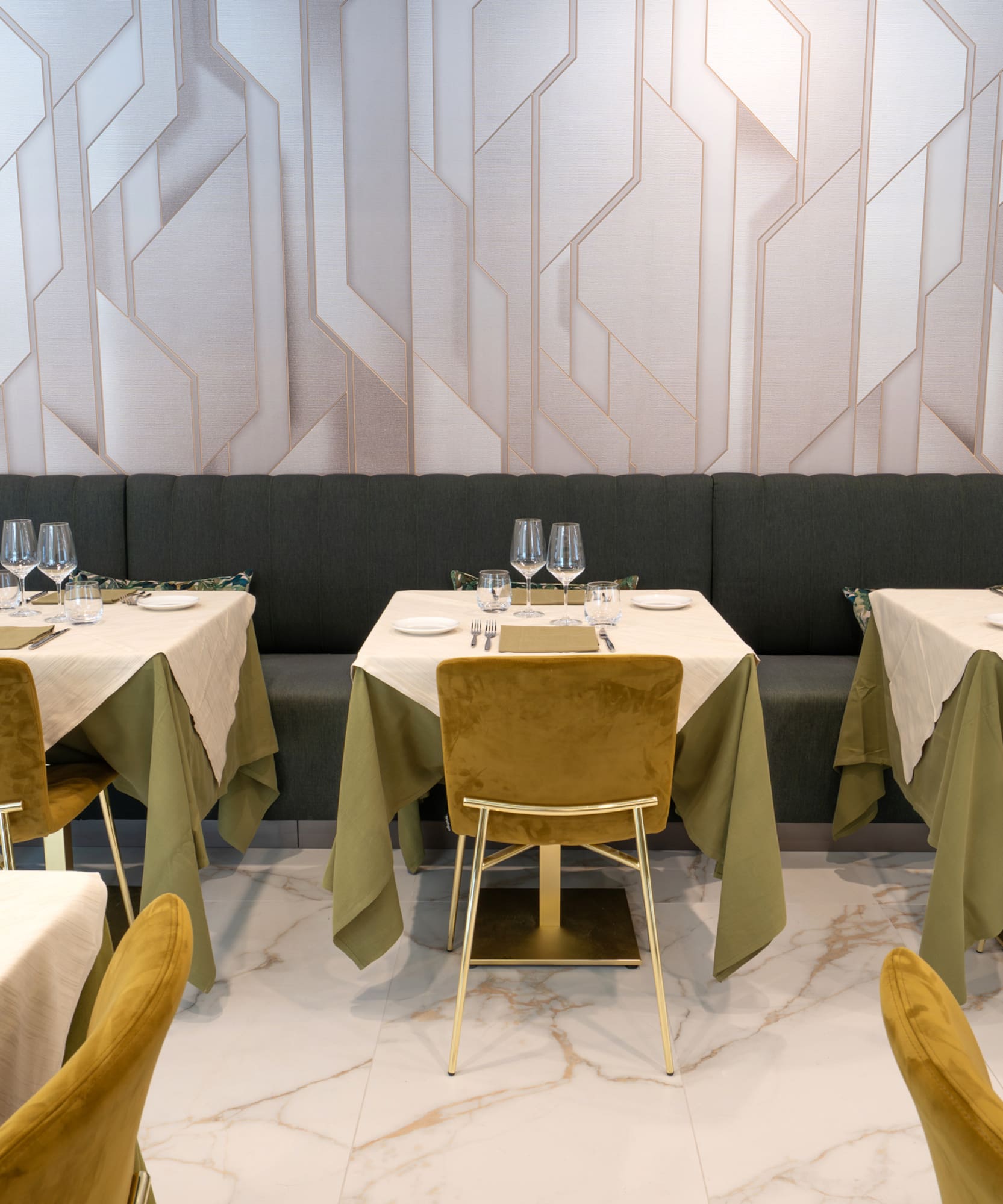 a table set up in a restaurant