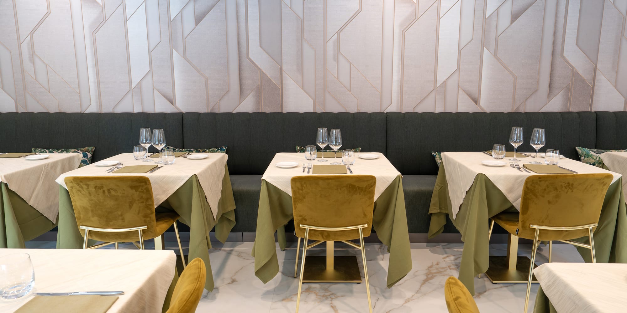 a table set up in a restaurant