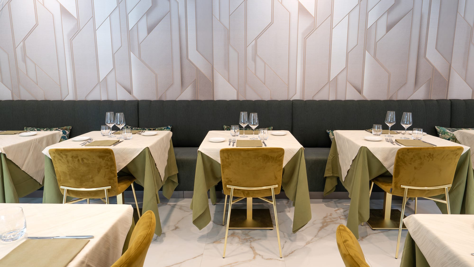 a table set up in a restaurant