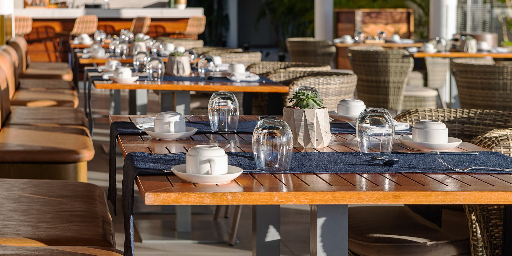 a table set up for a meal