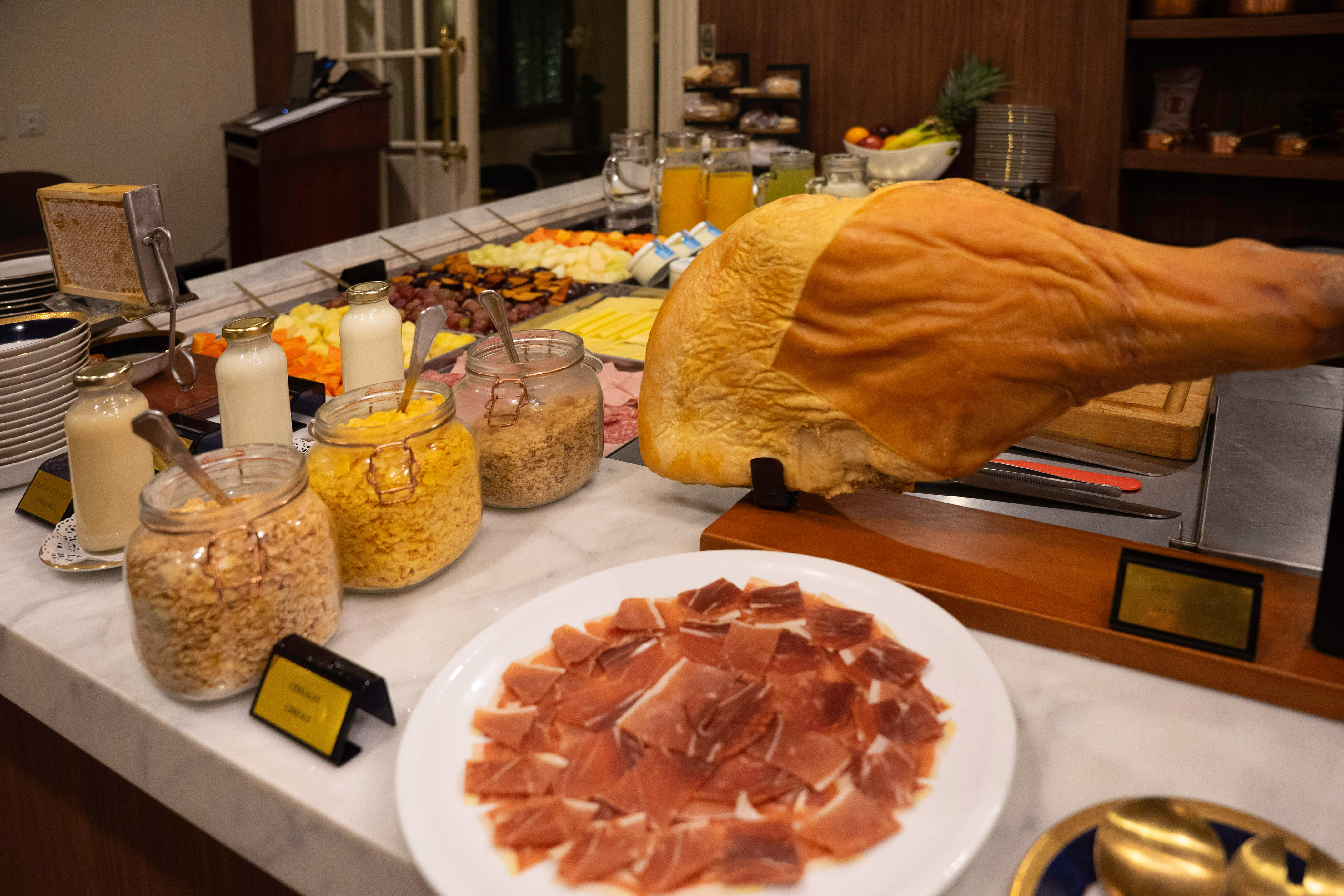 a table with food on it