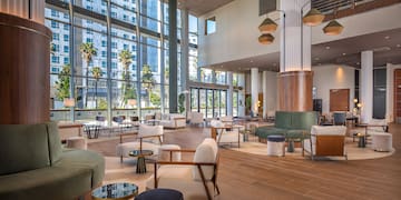 a large room with a large window and a large floor