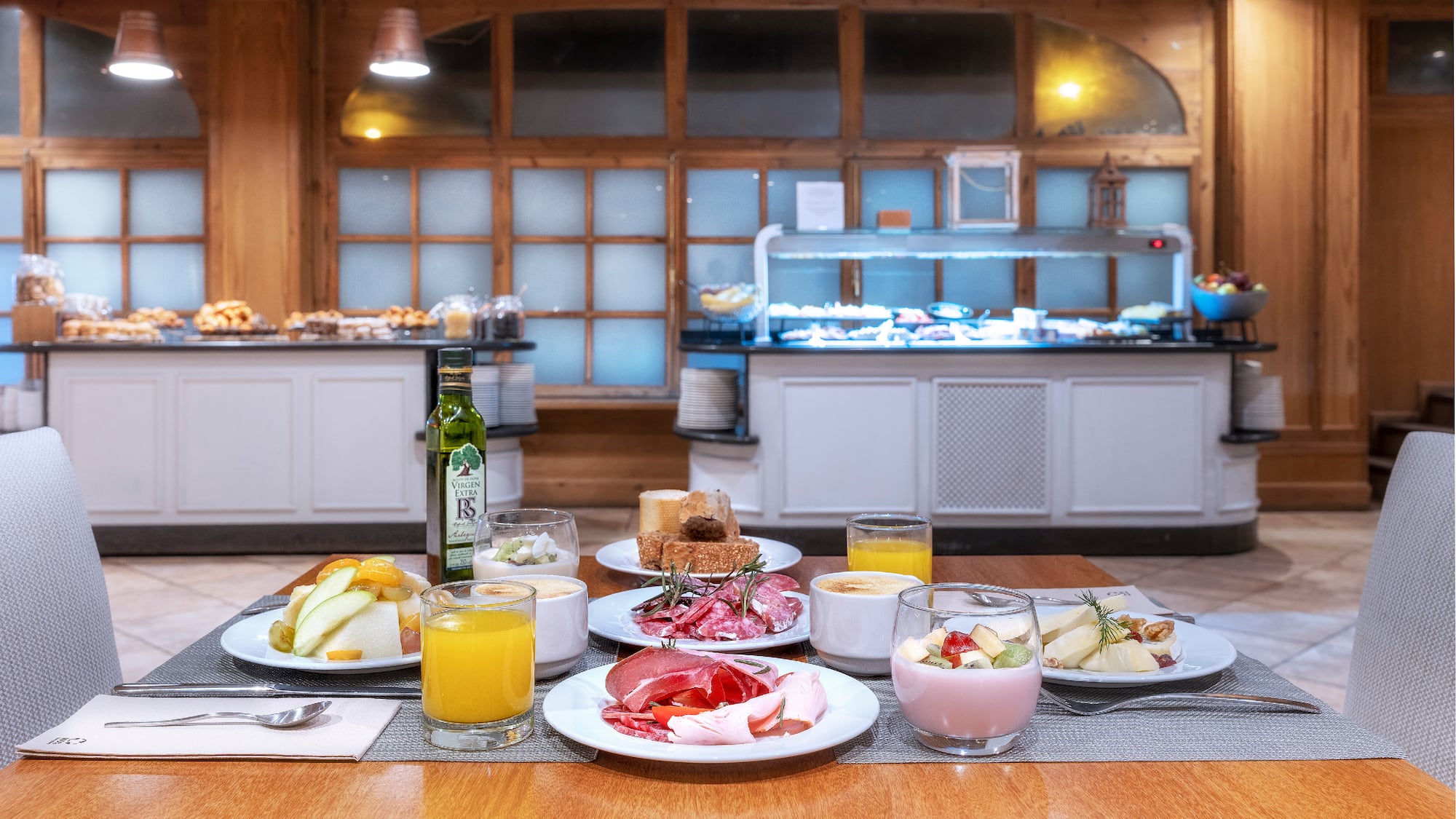 a table with food on it