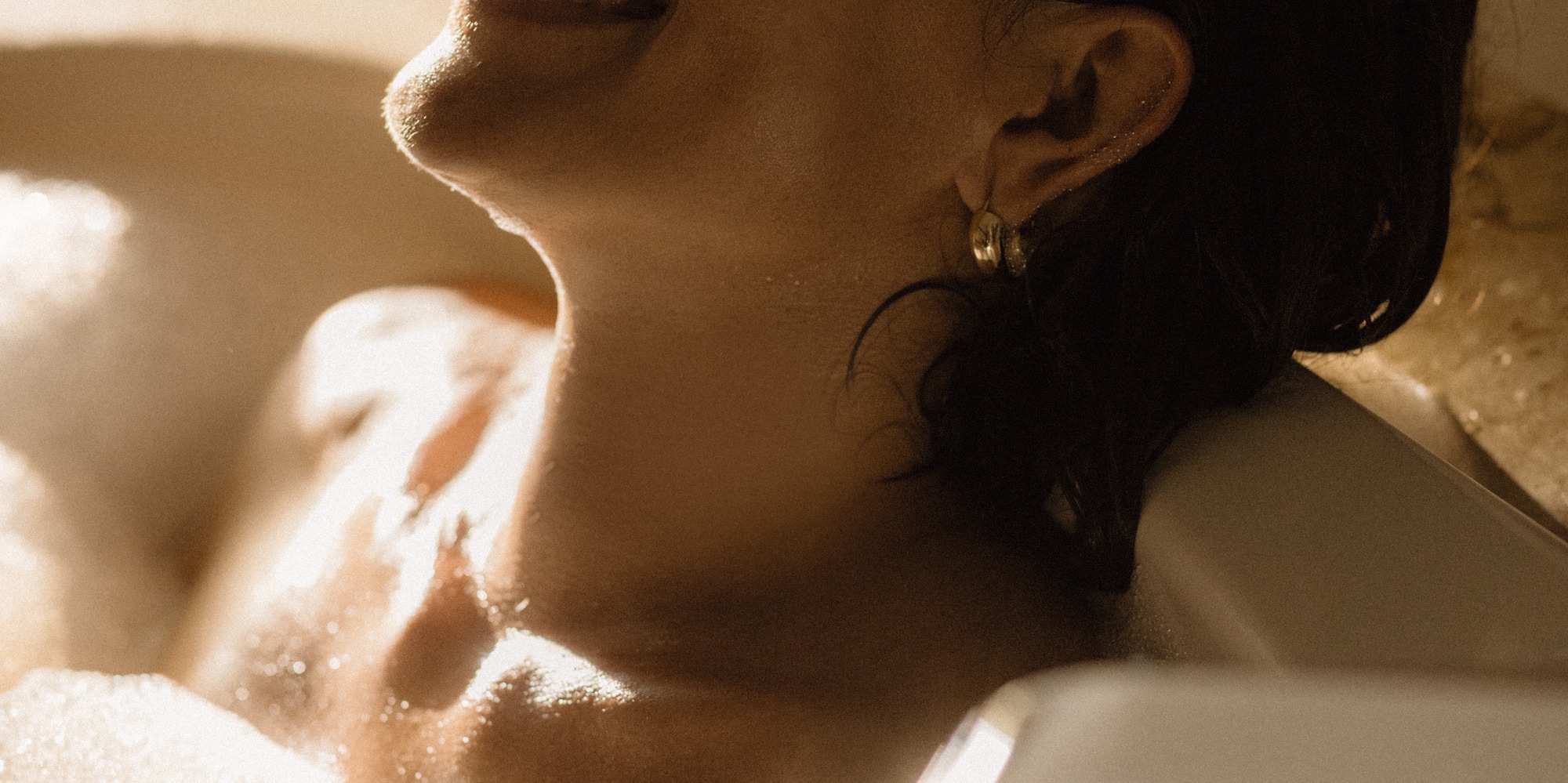 a woman in a bathtub