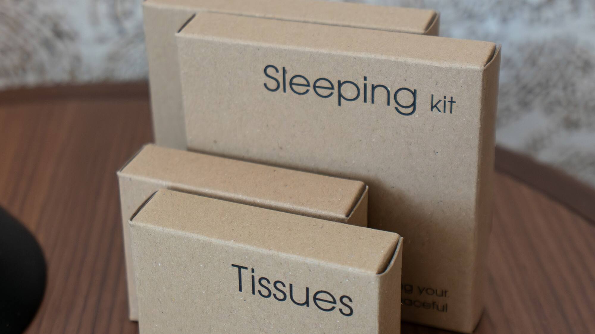 a group of boxes on a table