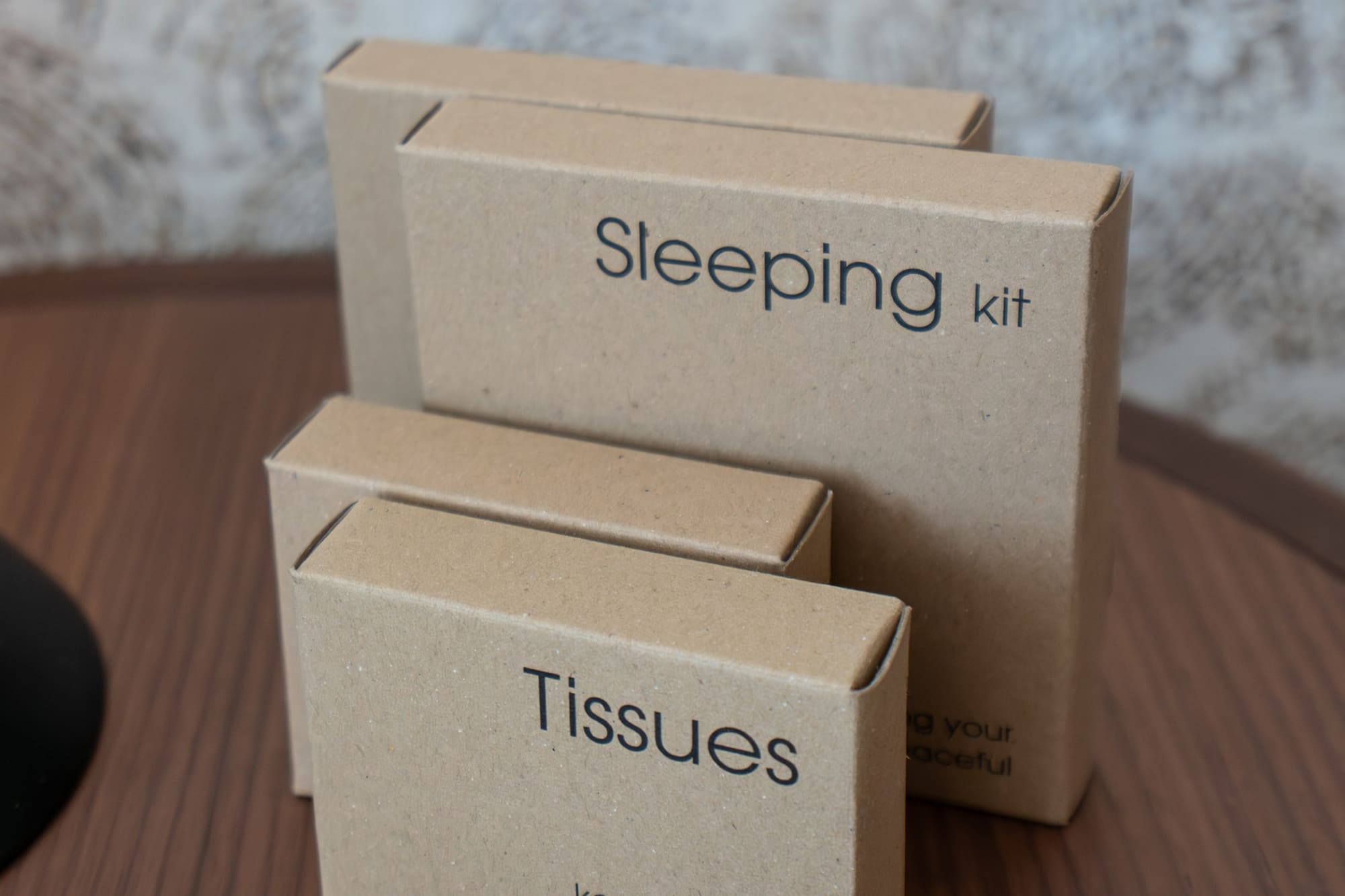 a group of boxes on a table