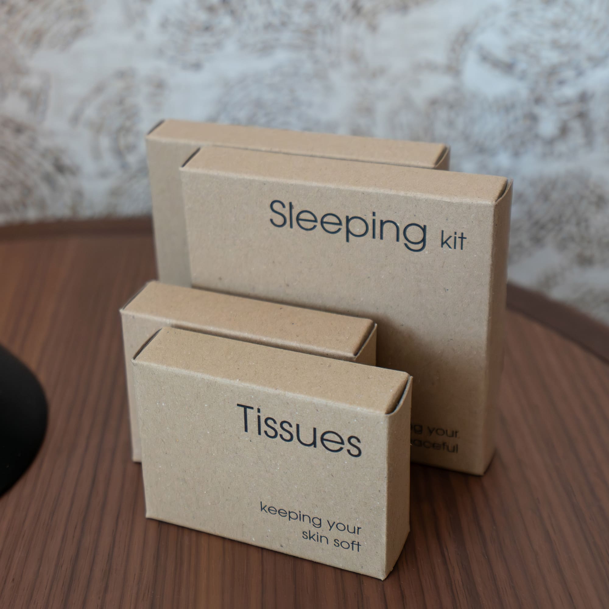 a group of boxes on a table