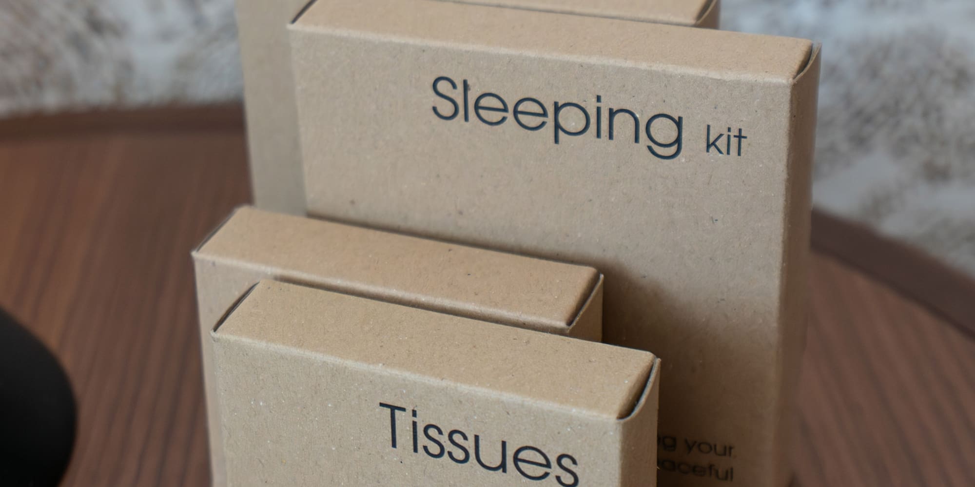 a group of boxes on a table