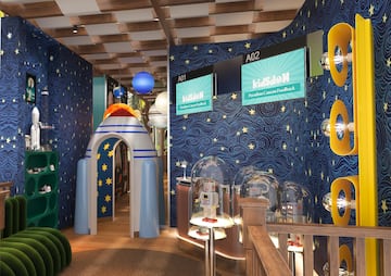 a room with a space theme