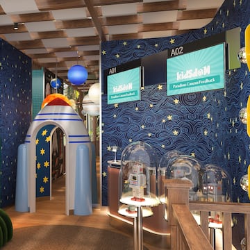 a room with a space theme