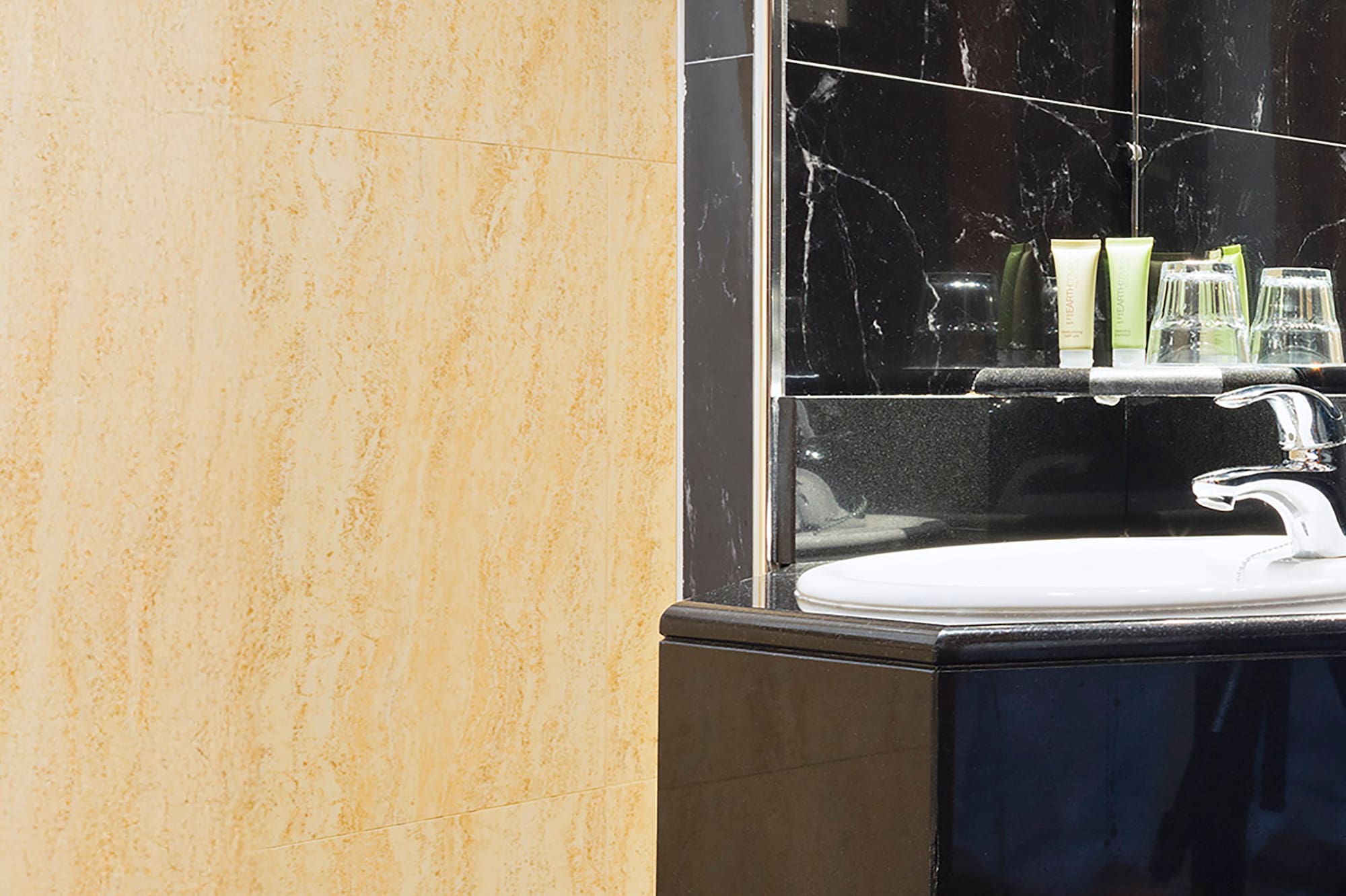 a sink in a bathroom