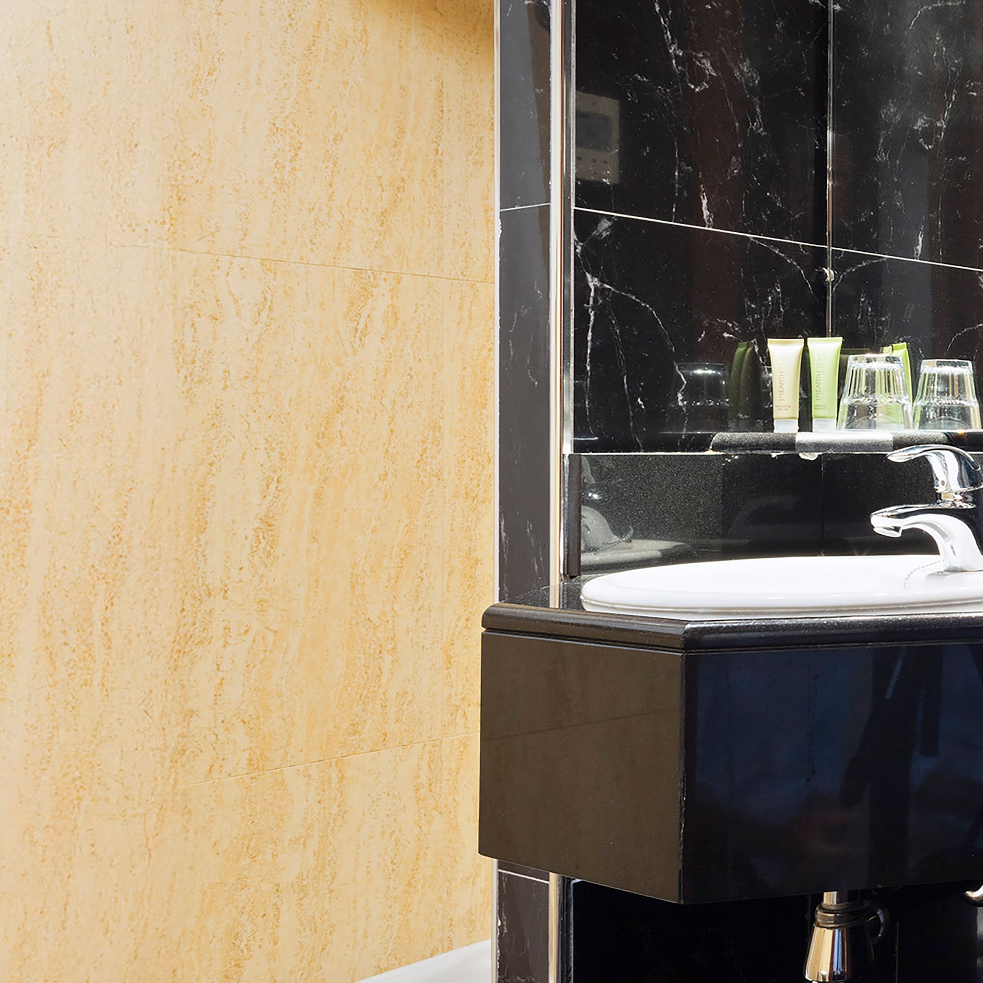 a sink in a bathroom