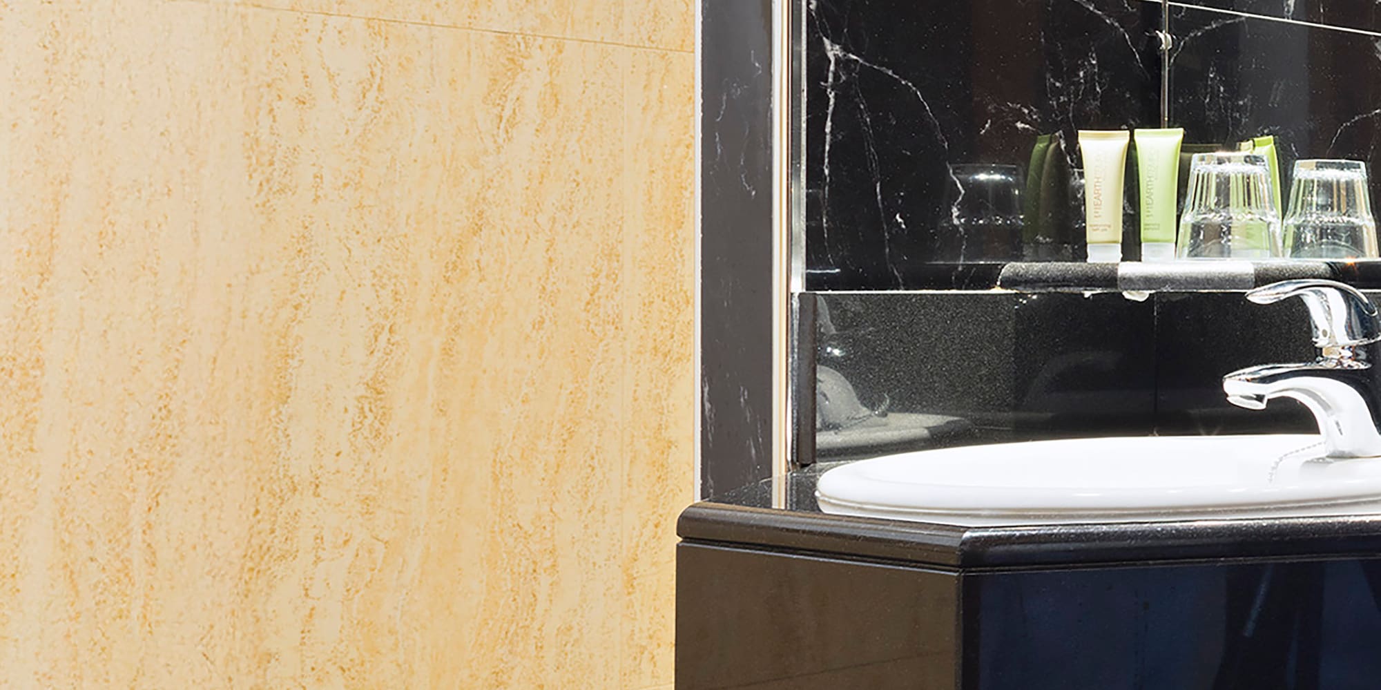 a sink in a bathroom