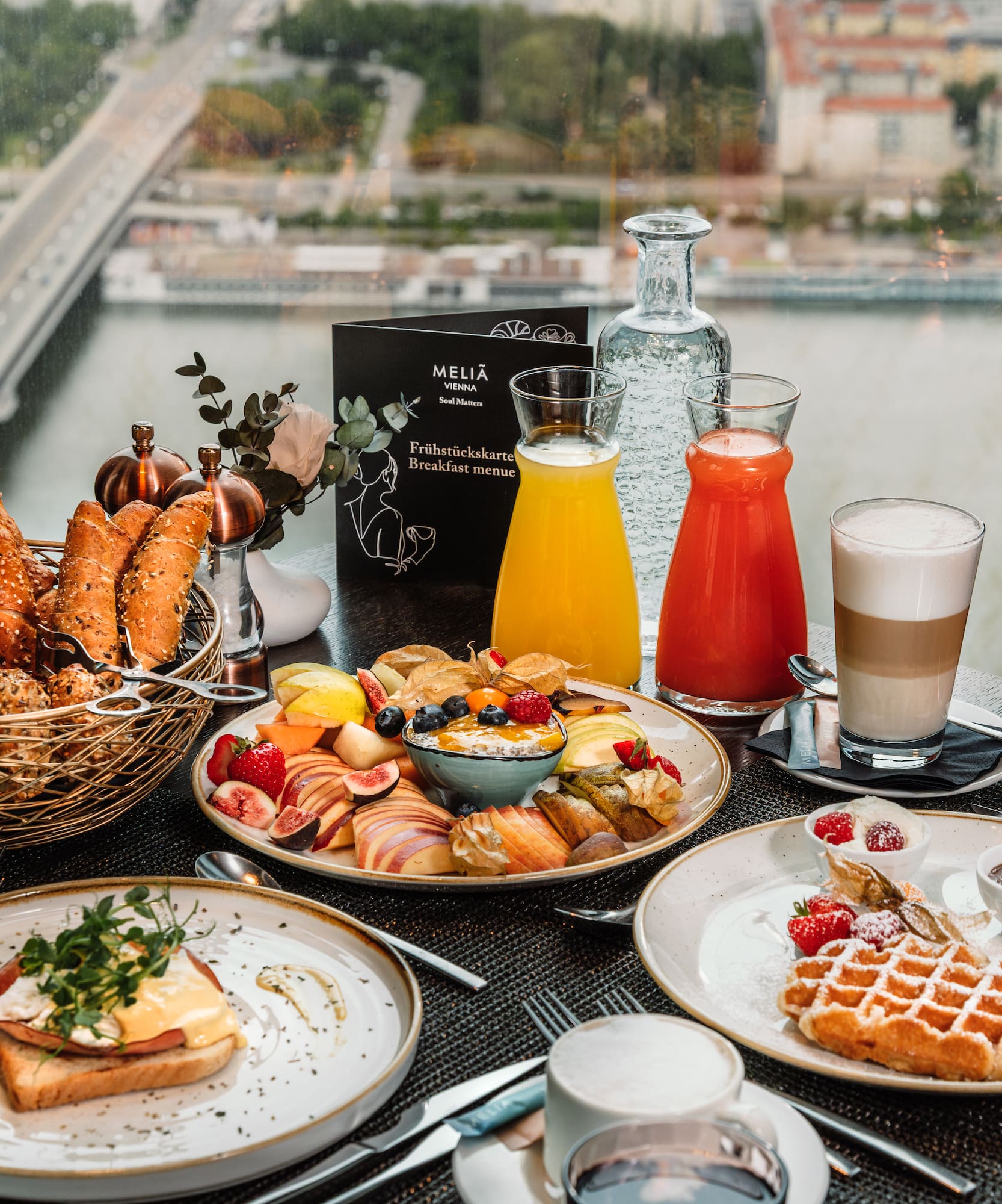 a table with food on it